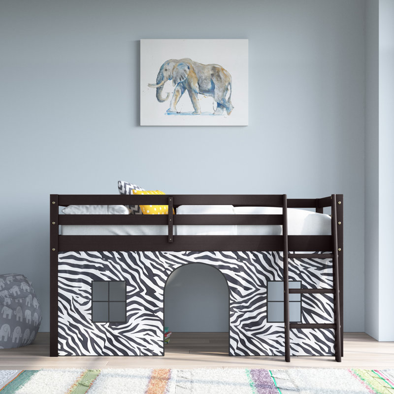 Zoomie Kids Gladwin Twin Solid Brazilian Pine Wood Junior Loft Bed With